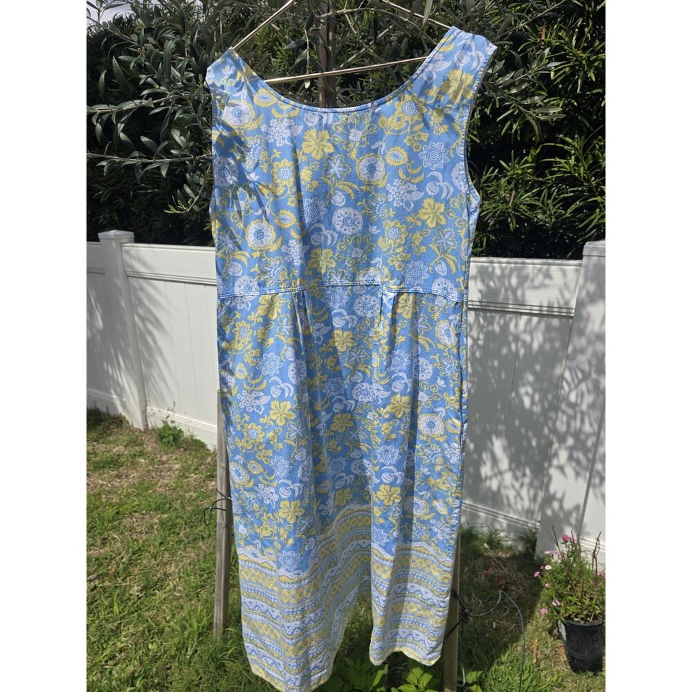 Lanz Of Salzburg 2X Blue Floral Sleeveless cottage core summer dress 100% cotton - Picture 8 of 10